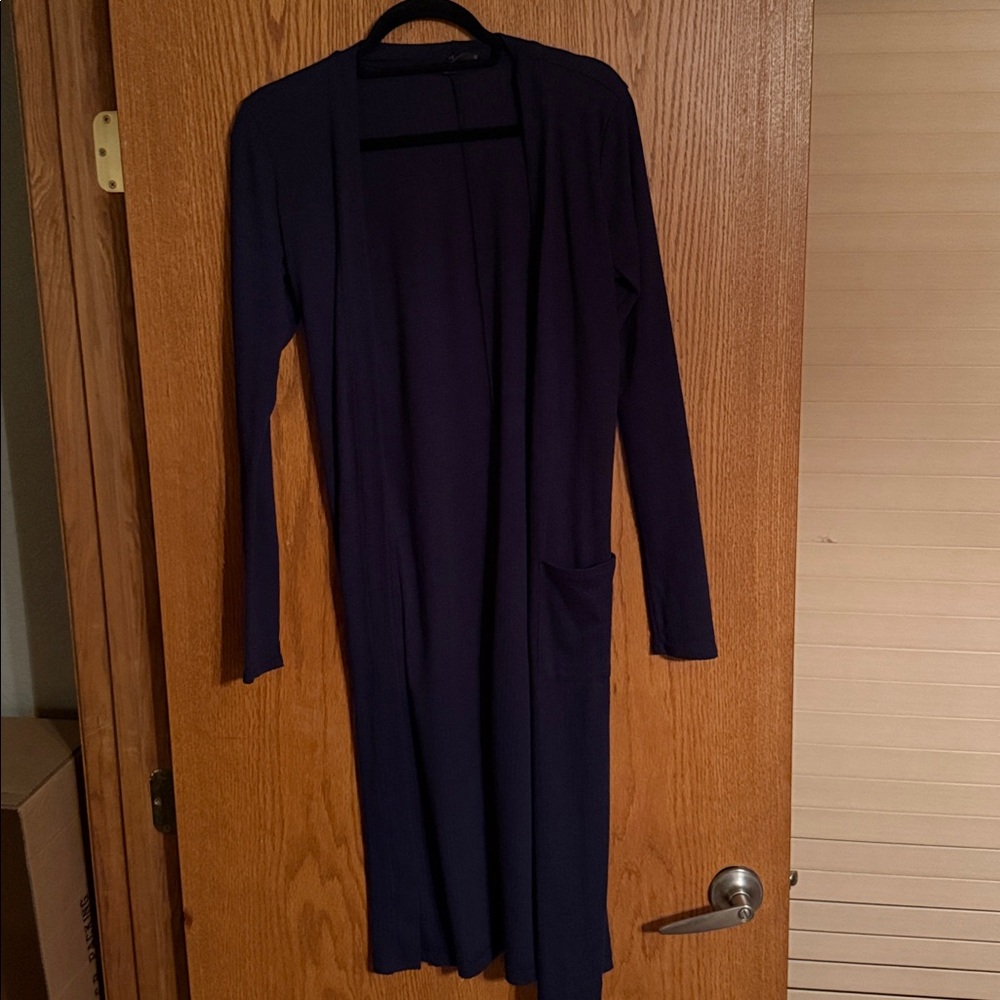 Savvi Women's Navy Open Front Duster